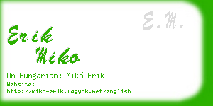 erik miko business card